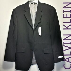 Blazer 36" Shoulders 31" Waist Calvin Klein NWT Solid Black Suit